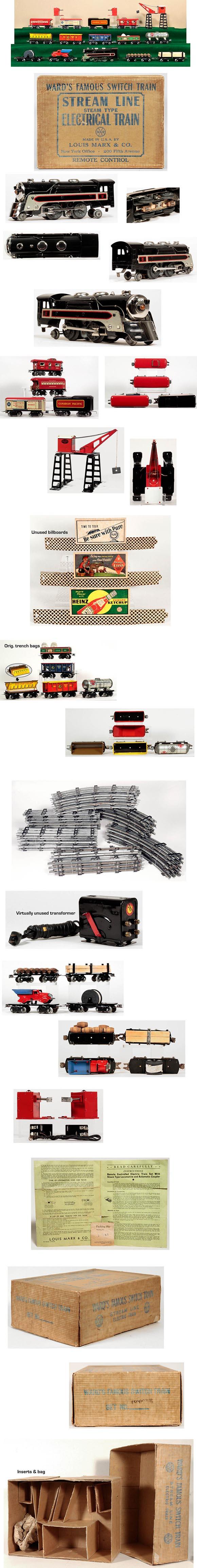 1942 Marx, Montgomery Ward Switch Train Set in Original Box